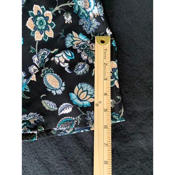 Premise Studio Womens Floral Short Sleeve Top Size XLarge Black Multicolor - Picture 6 of 11